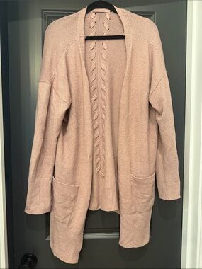 Ana Women’s Open-Front Blush Pink Cardigan Sweater